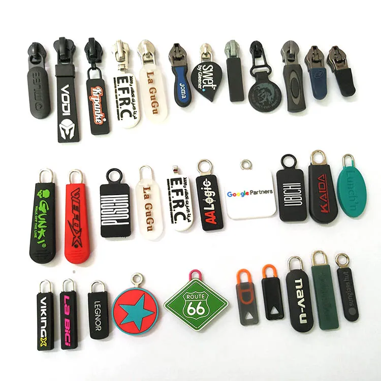 PVC Zipper Pull Both Available Custom Logo Zipper Pull gancho cremallera tirador de cremallera