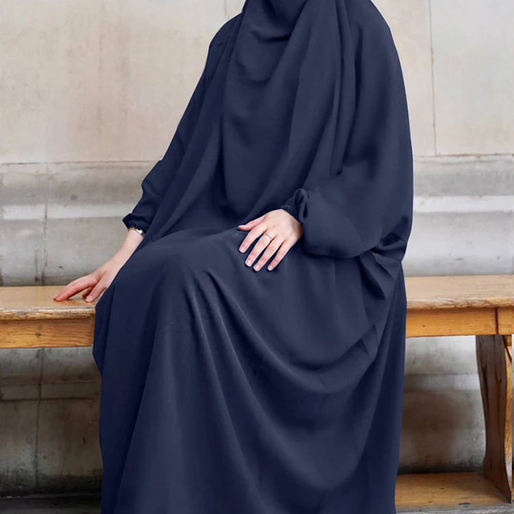 Hot selling Ramadan Eid Hooded One Piece Jilbab Muslim Women Hijab Dress Free Size Muslim Prayer abaya dress
