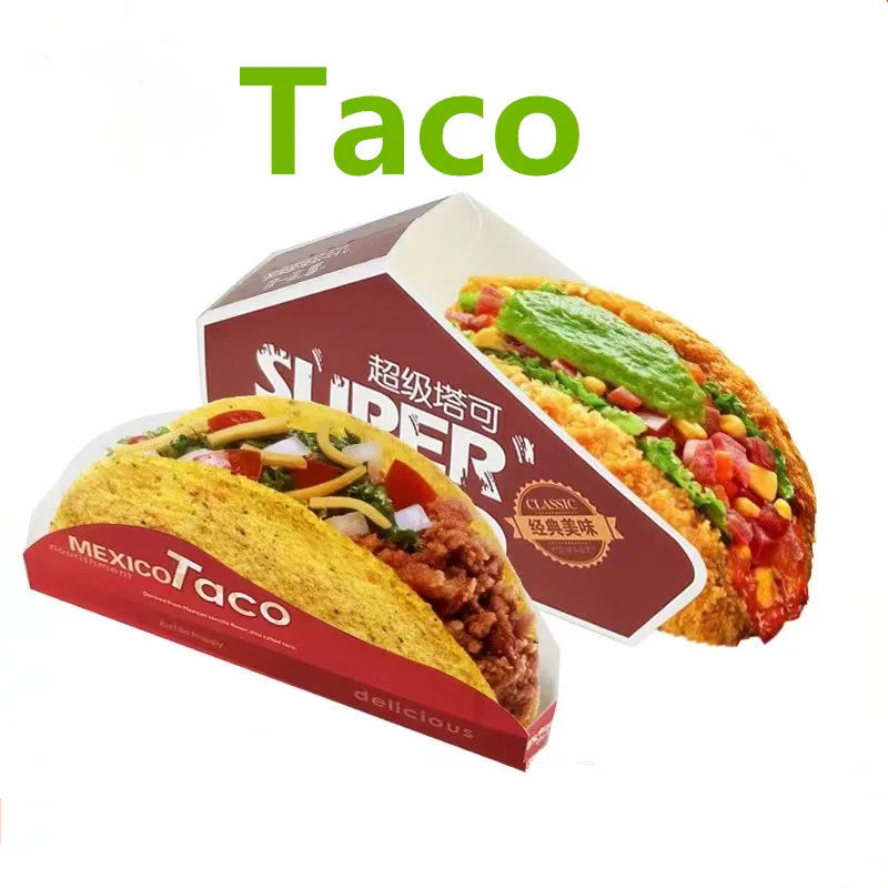 Customized Taco Packaging Box Super Taco Packaging Box Mexican Crispy Corn Cake Box