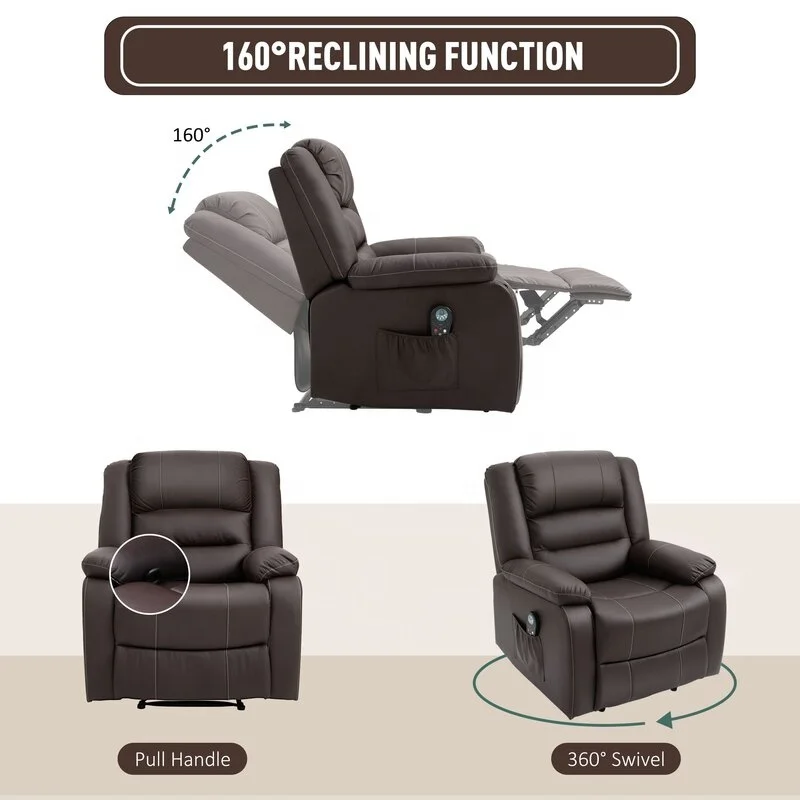 JKY Furniture Best-Selling Leather Power Electric Recliner Chair Reclining With Massage Function For Living Room