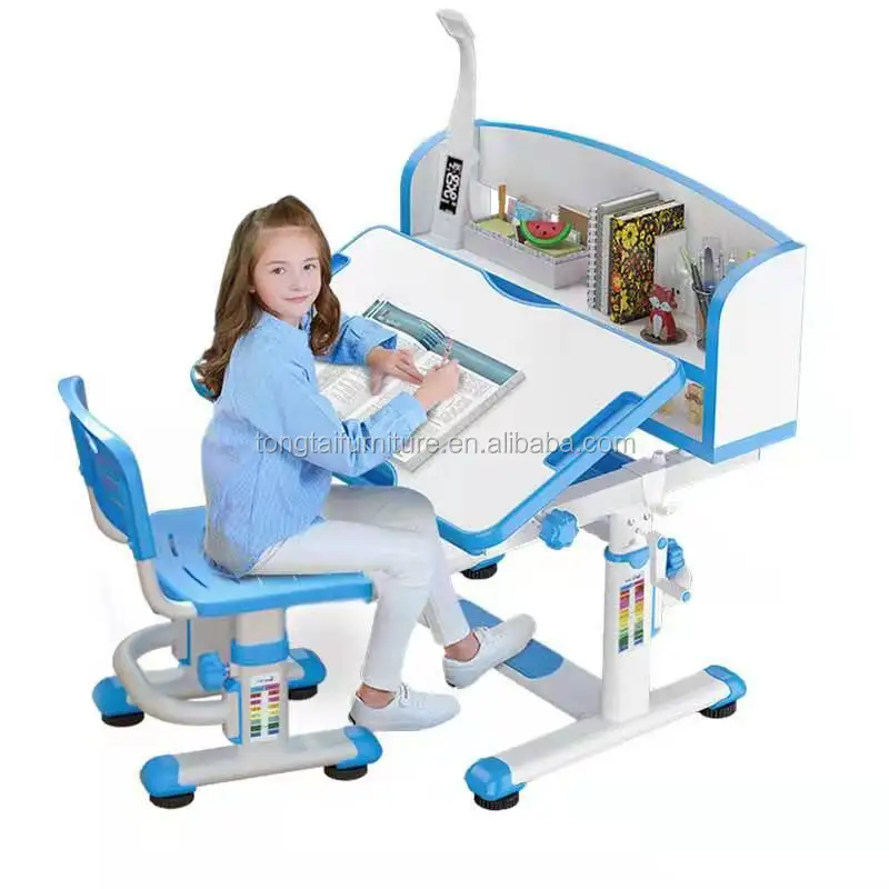 Tongsheng Factory Adjustable Preschool Table Chairs Desk for Lower Primary Kids