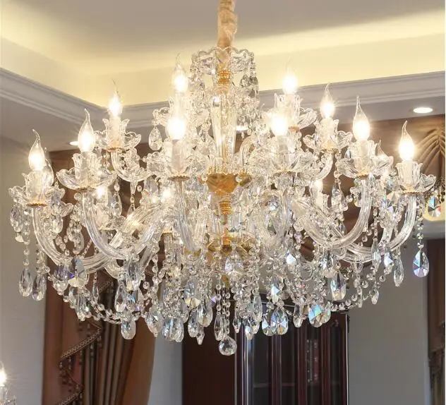 Modern classic metal frame K9 crystal clear chandelier