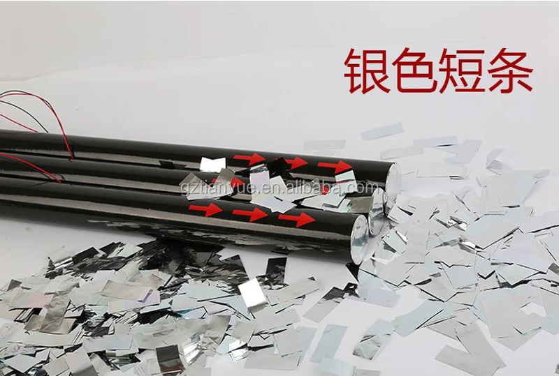 Electric Confetti Tube Cannon Black Need extra Launcher to fire, Flame Resistance Rainbow Filling 80cm 20 feet