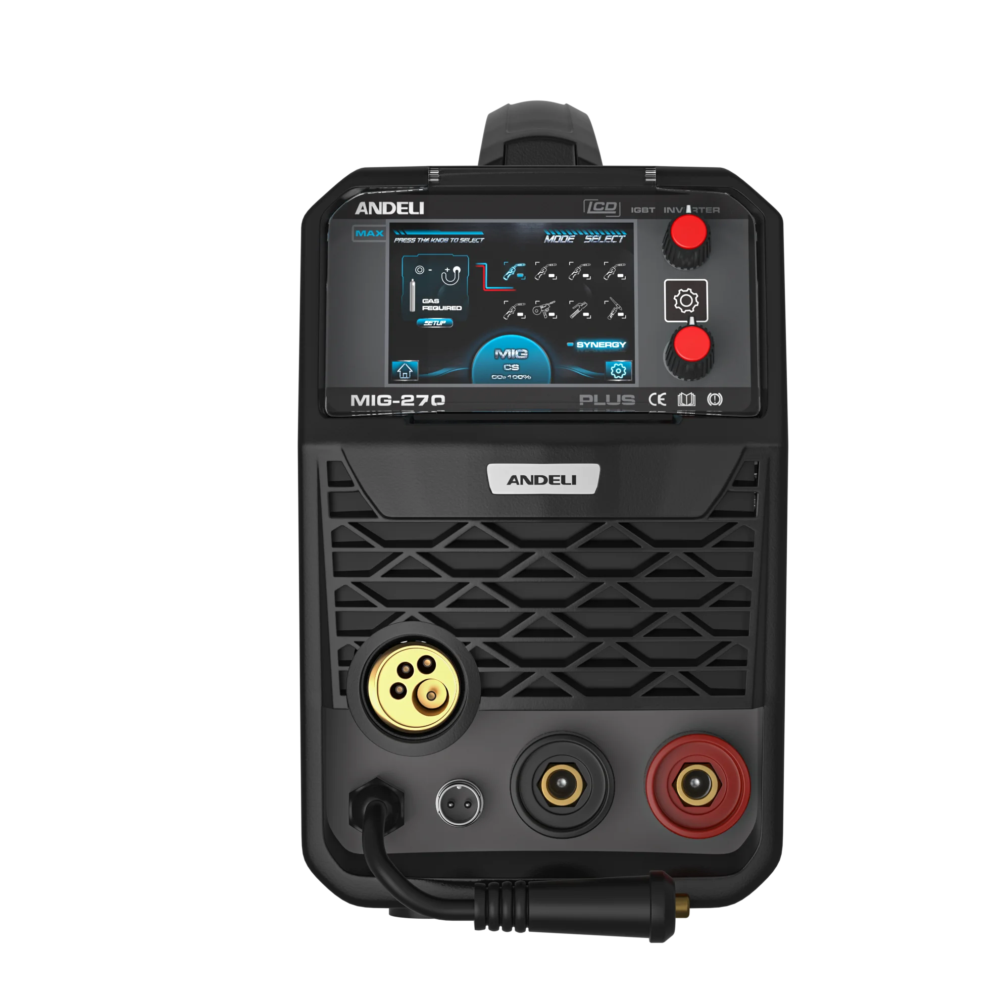 ANDELI 2024 New  LCD  MIG-270 MIG ALUMINIUM MIG MMA LIFT TIG Spool Gun Welding Machine