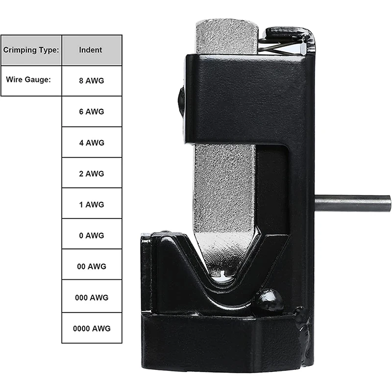 Hammer Lug Crimper Tool for 8 AWG - 0000 AWG Battery and Welding Cables