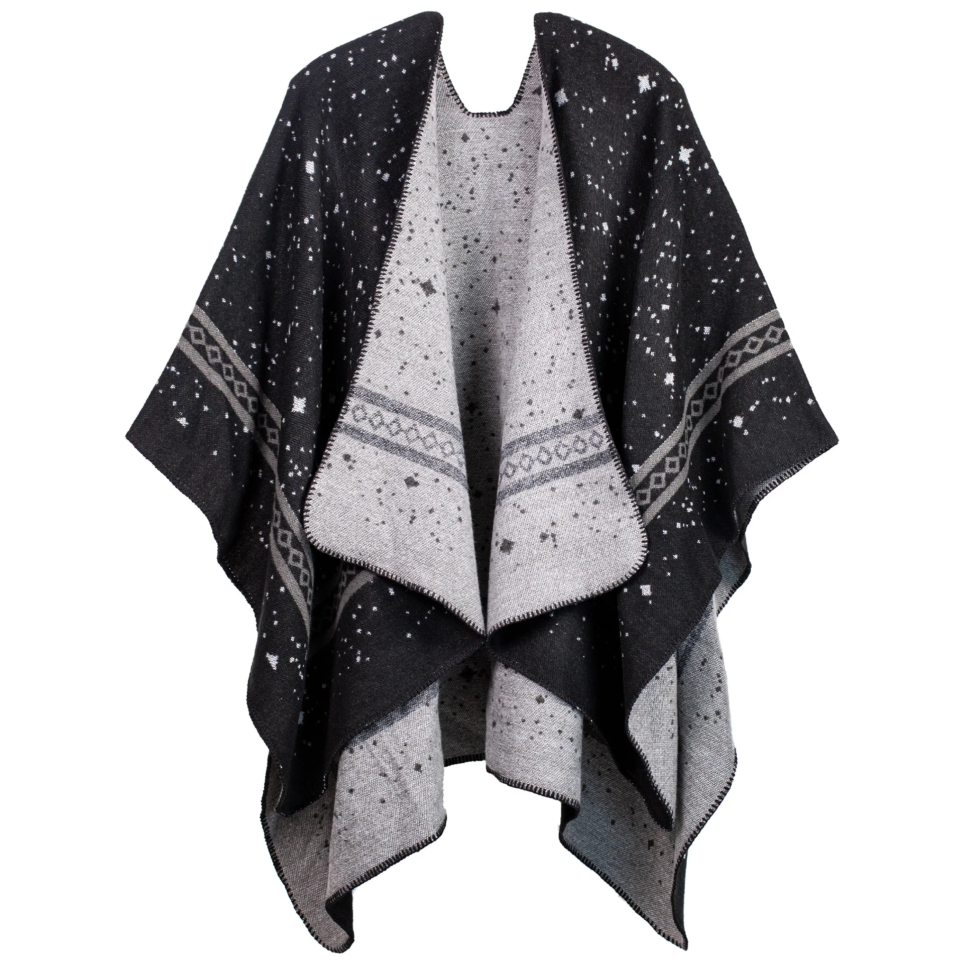 Wholesale Newest Design Nepal Pashmina Scarf Capes For Women Travel Thick Warm Shawls Flower Jacquard Cashmere Ponchos Women