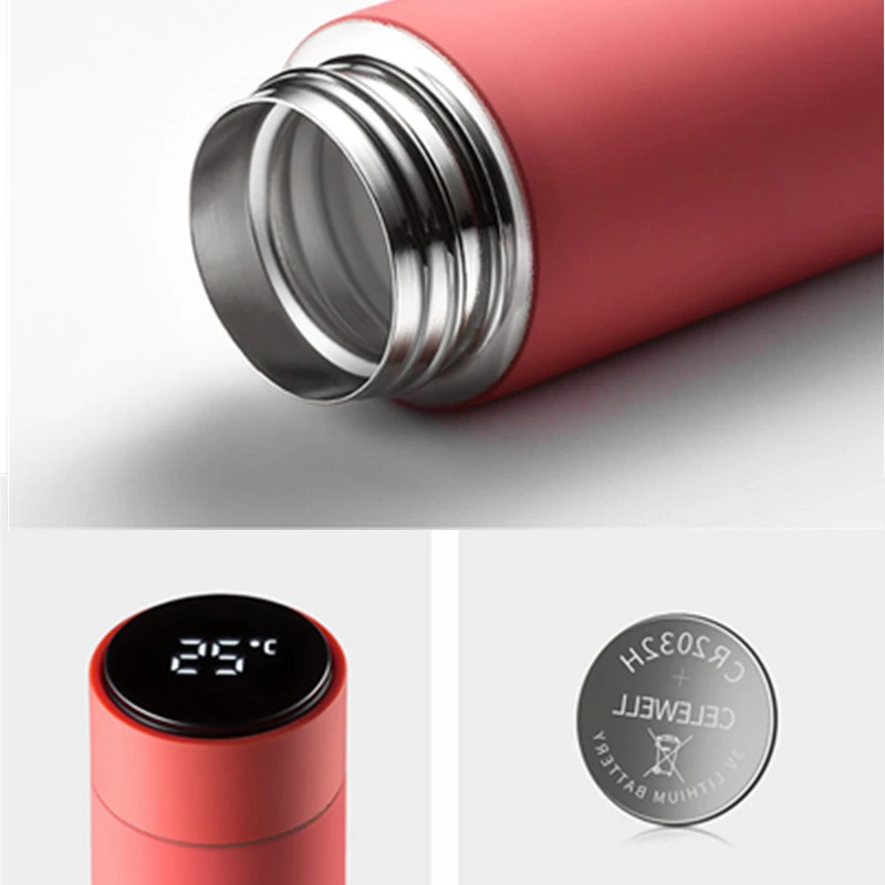 500ML Stainless Steel Water Thermos Bottle Durable LED Temperature Smart Water Bottle