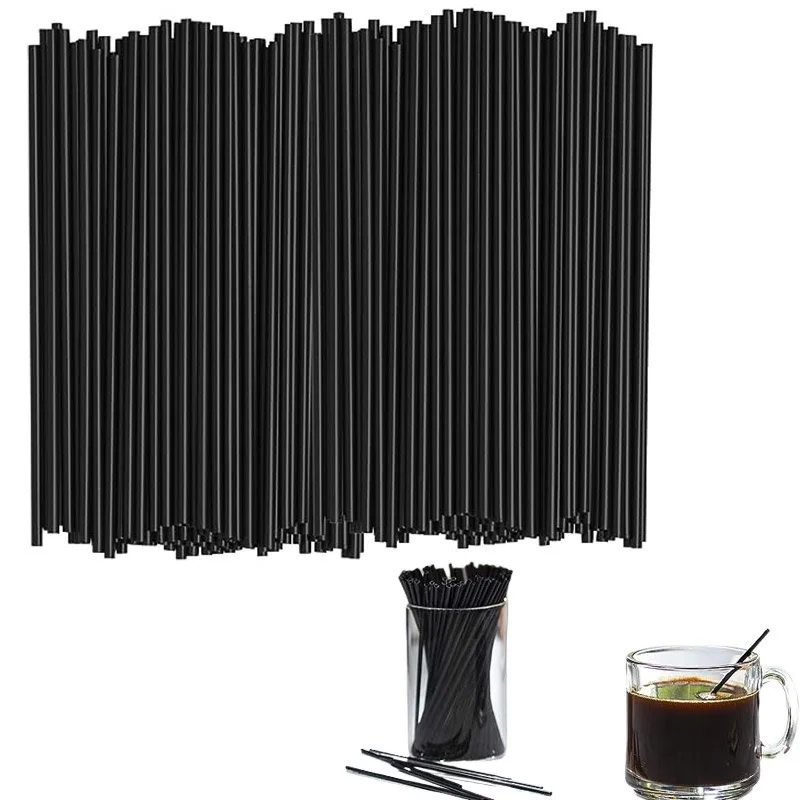 Atops 6mm 8mm 10mm 12mm black plastic straw plastic  drinking  straws