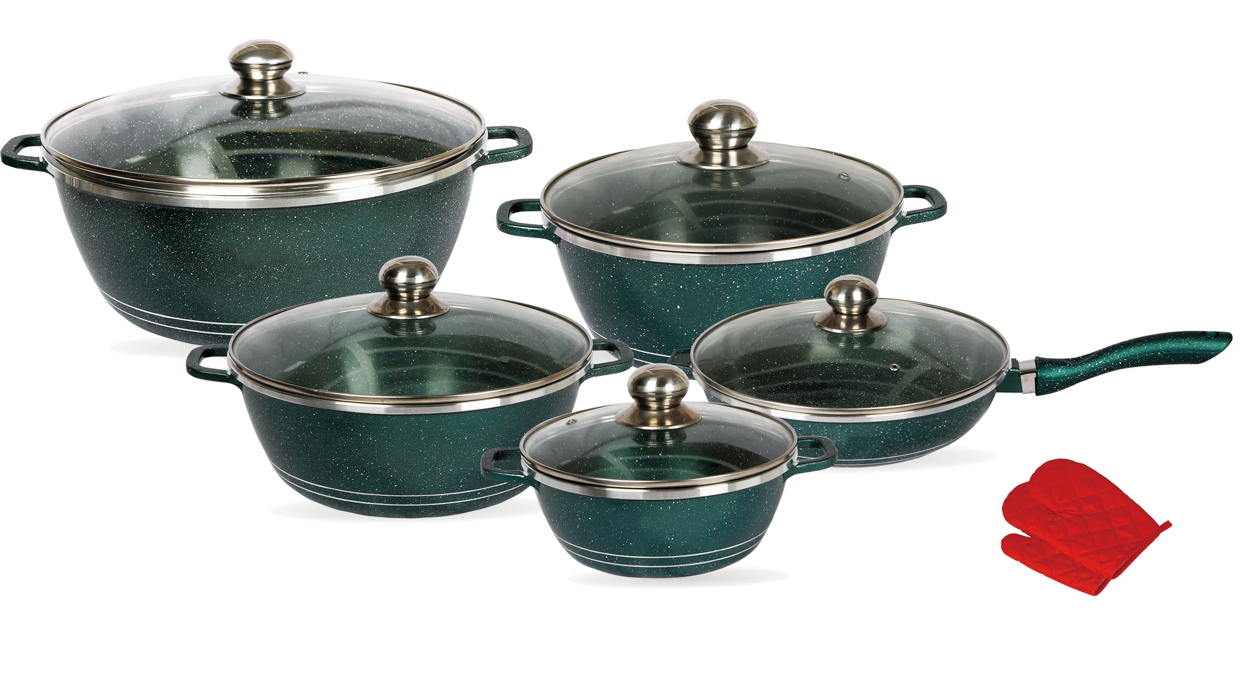 Frying  pan  12-piece set (with glass lid)