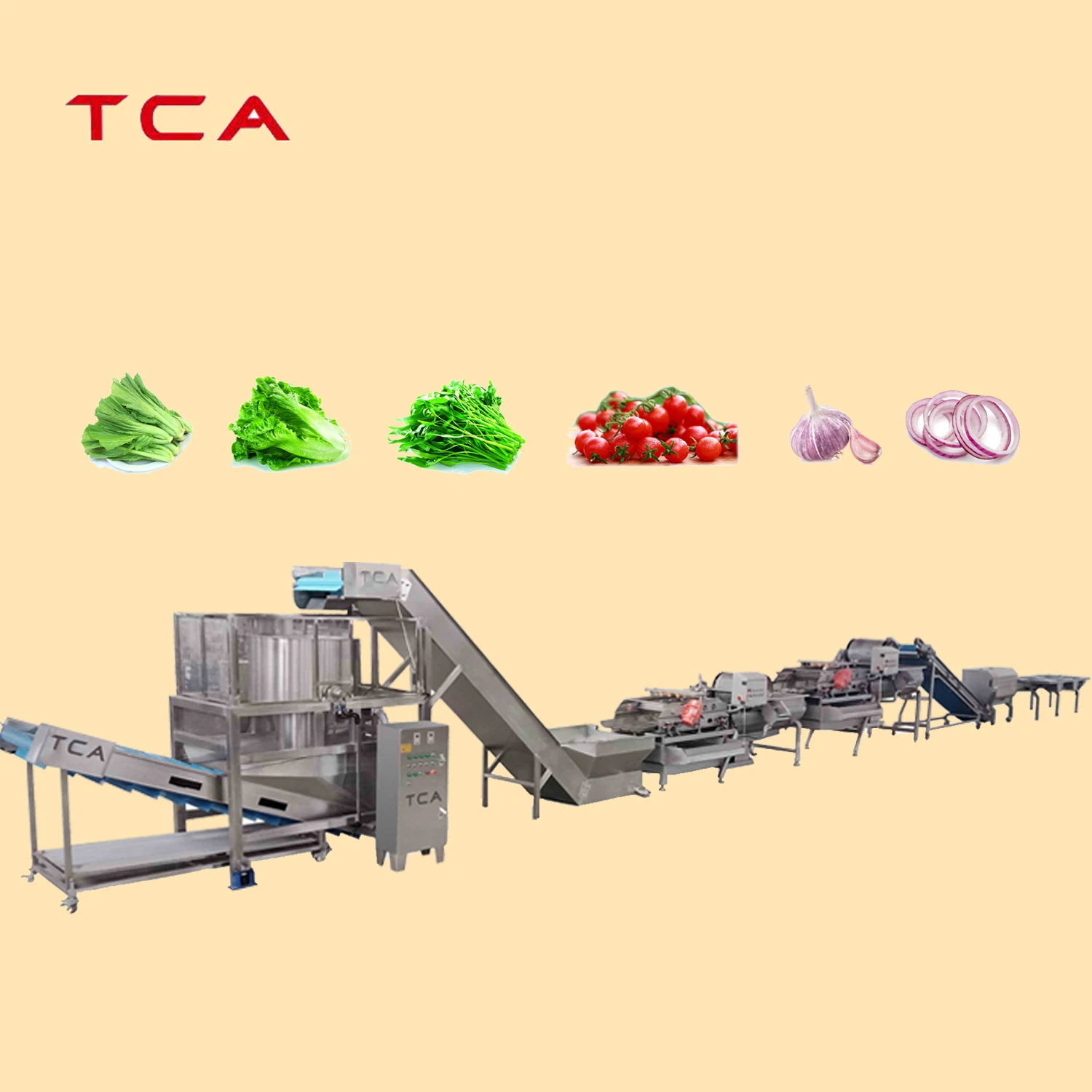 Industrial Vegetable Processing Line Salad Cutting Washing Dewatering Machine for sale
