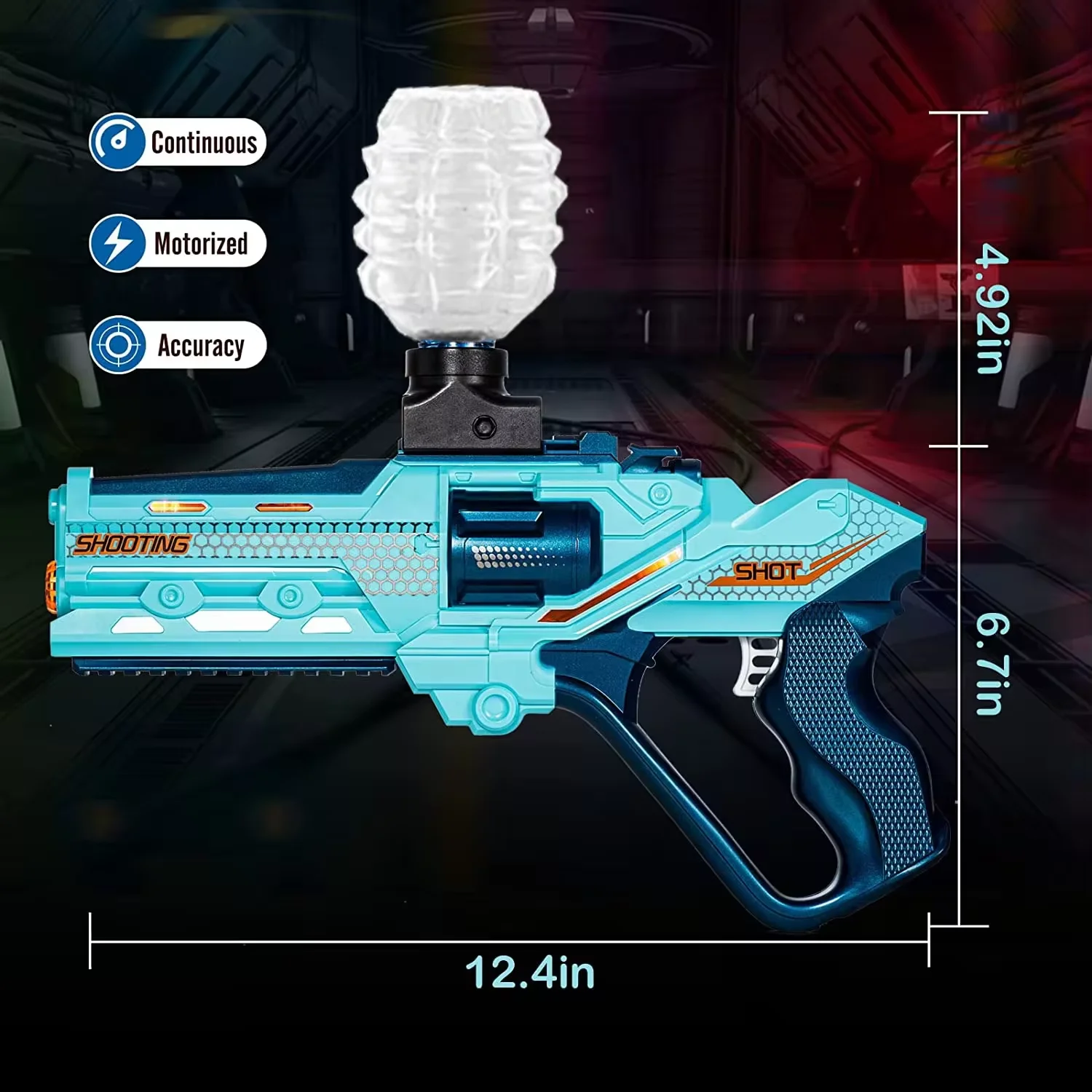 2 Pack Electric water gel gun Automatic Splatter Ball Gun with Rechargeable Battery Outdoor Team Game Toy for Adults