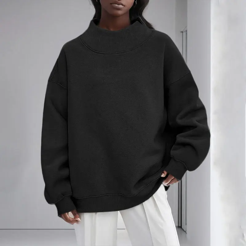 Nuesafe Custom Sweater Sublimation Oversized Sweatshirt Custom Logo Clothing Blank Cross Shoulder Stand Collar Sweatshirts