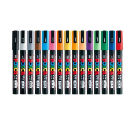 Water-based white colored permanent art posca paint marker pen pc-1m pc-3m