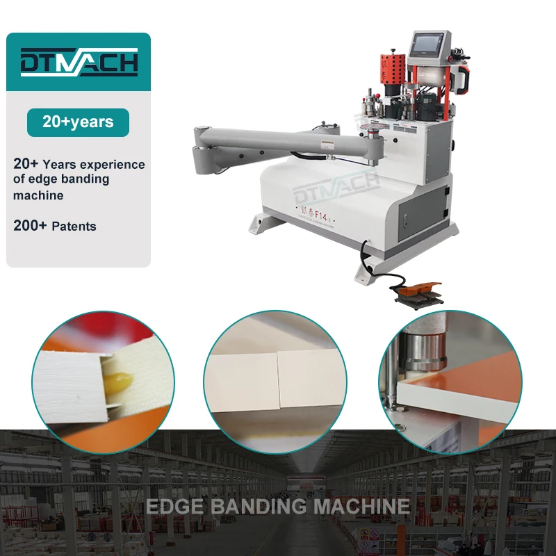 DTMACH woodworking manual edgebander edge bander furniture automatic curve line edge banding machine 45 degree for chipboard