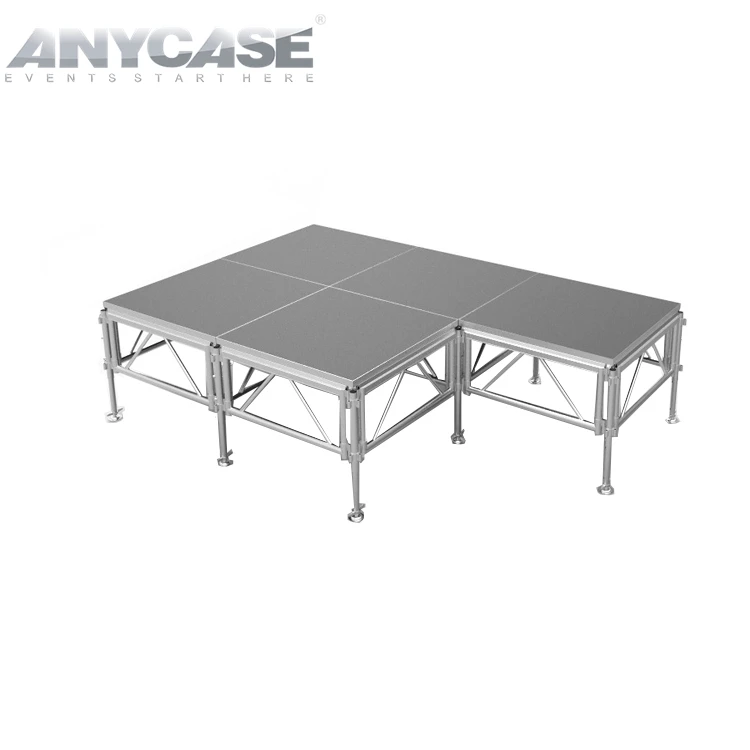 ACS 4x8ft Adjustable Height Indoor Outdoor Large Event Lighting Stage Swimming Pool Tempered Glass Wedding Dance Stage Platform
