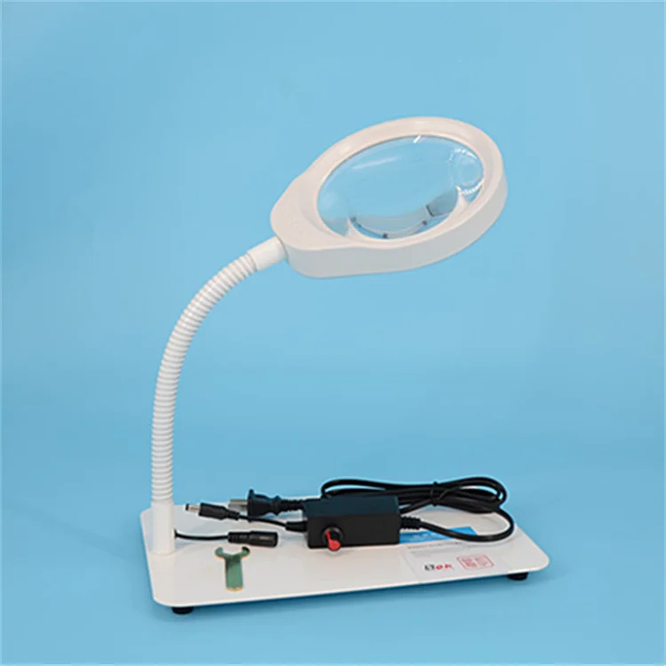 Bench magnifying glass with 48 LED lights HD optical lens reading repair engraving sewing