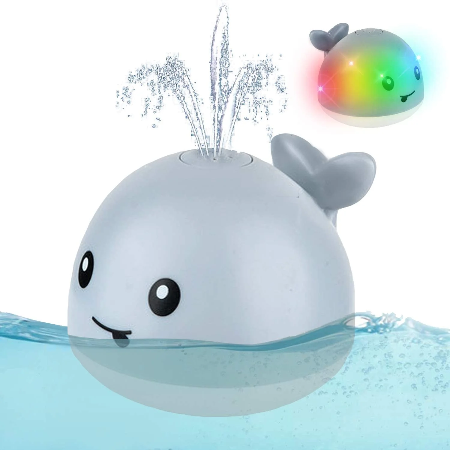 Baby Care Product Spray Water Bath Toy with LED Light Sprinkler Whale Shower Toys Float Toys