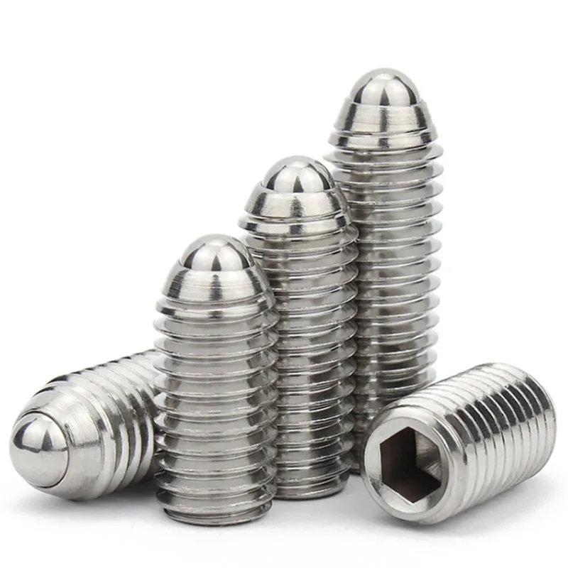 M3 M4 M5 M6 M8 M10 Stainless Steel 304 316 Hex Socket Ball Spring Plunger Headless Ball Point Set Screw