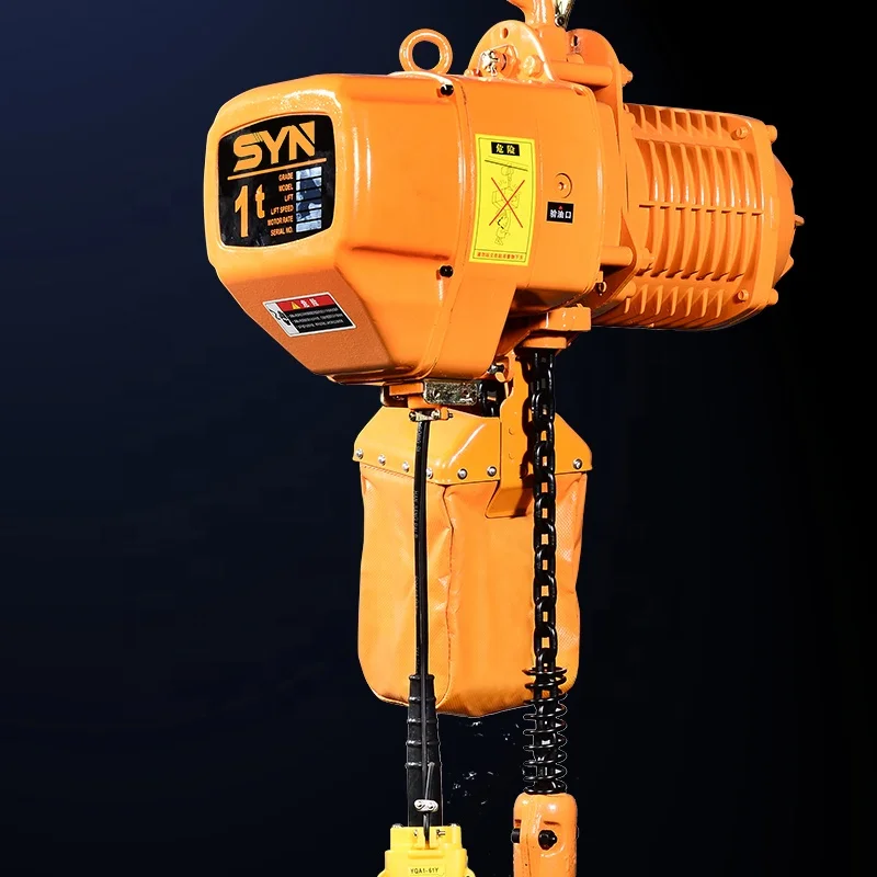 Single Chain electric hoist 2 ton hook chain HHBB stationary electric wire rope hoist
