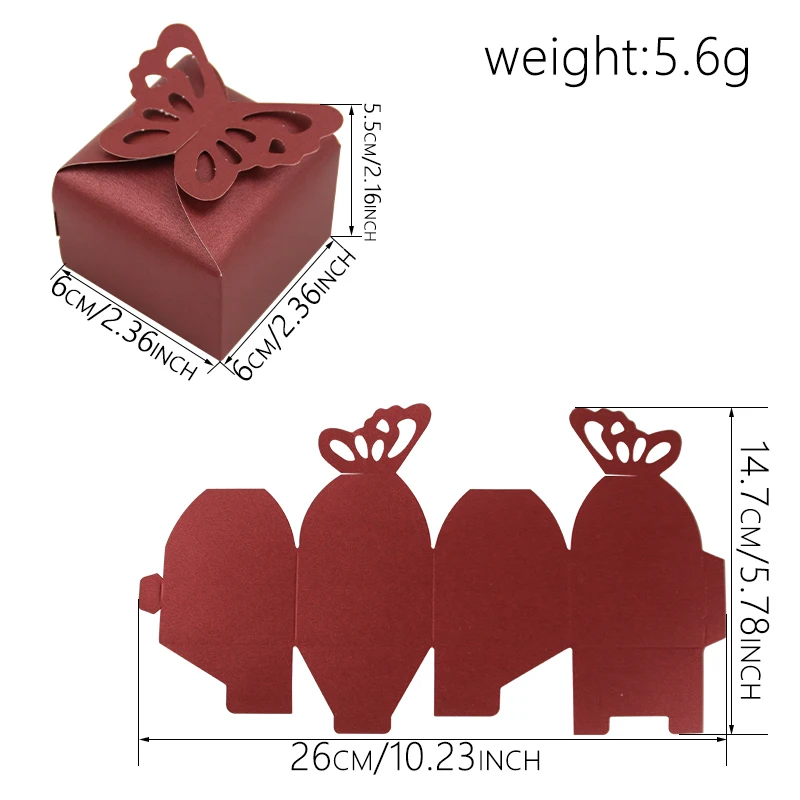 Lovely Multi Colors Butterfly Pattern Candy Paper Boxes Wedding Party Favor Chocolate Paper Box For Bridal Shower Birthday Party