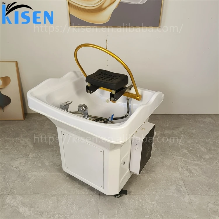 Kisen Customization Color Manufacturer Beauty Spa Salon Furniture Massage Portable Shampoo Bowl Chair Bed with Head Therapy