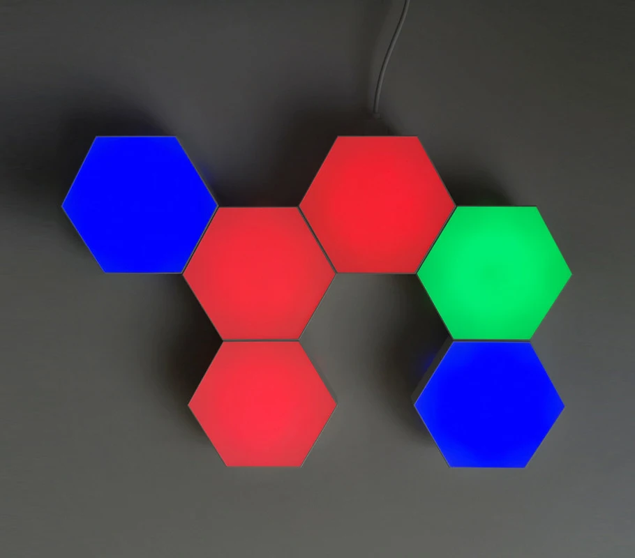 EDUsense Sound Activated Hexagon Light Electronics Smart Touch-sensitive Wall Activity Led Night Light Sensory Integration Toys