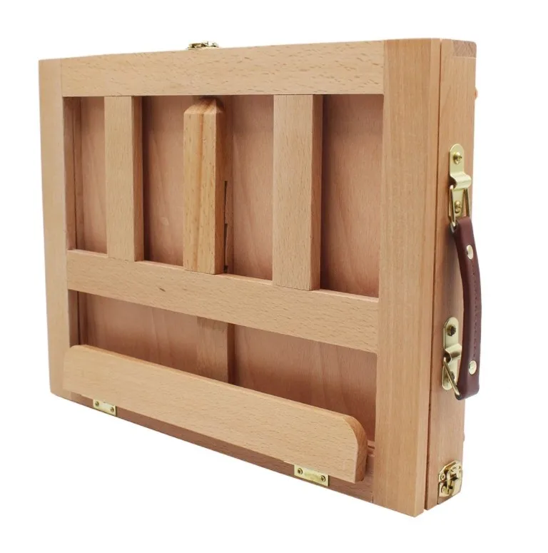Adjustable Wood Table Easel with Storage Drawer Portable Beech Wood Artist Desktop Board for Canvas Painting Drawing Sketching