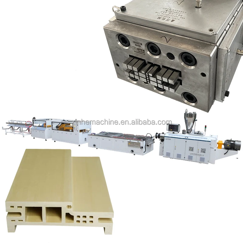 WPC Door frame decorative line making machine/frame window cover line extruder/door cover line wrapped frame machine
