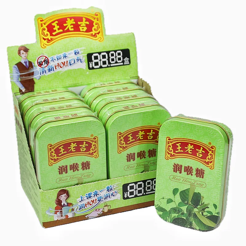 Оптовая продажа китайский известный бренд Wang Lao Ji таблетки для защиты горла экзотические жесткие конфеты