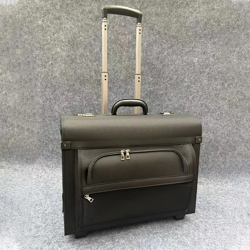 Hot-selling Unisex Customized Soft Suit Case Luggage Trolley High Quality Boarding Pilot Briefcase With Spinner Caster