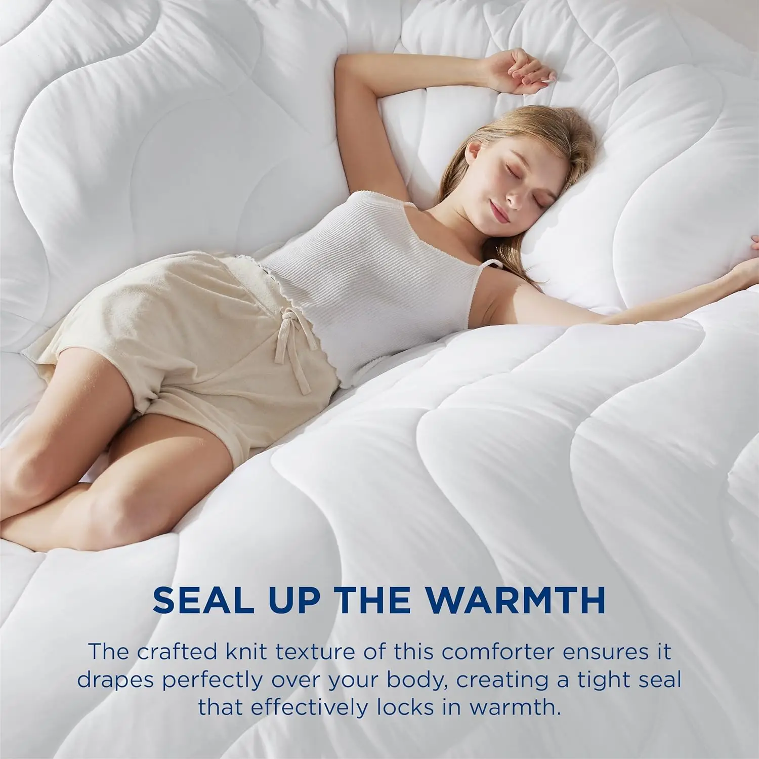 Bedsure Duvet Insert Queen, Lightweight Summer Comforter, Ultra Soft Cooling Quilted Down Alternative Comforter with Corner Tabs