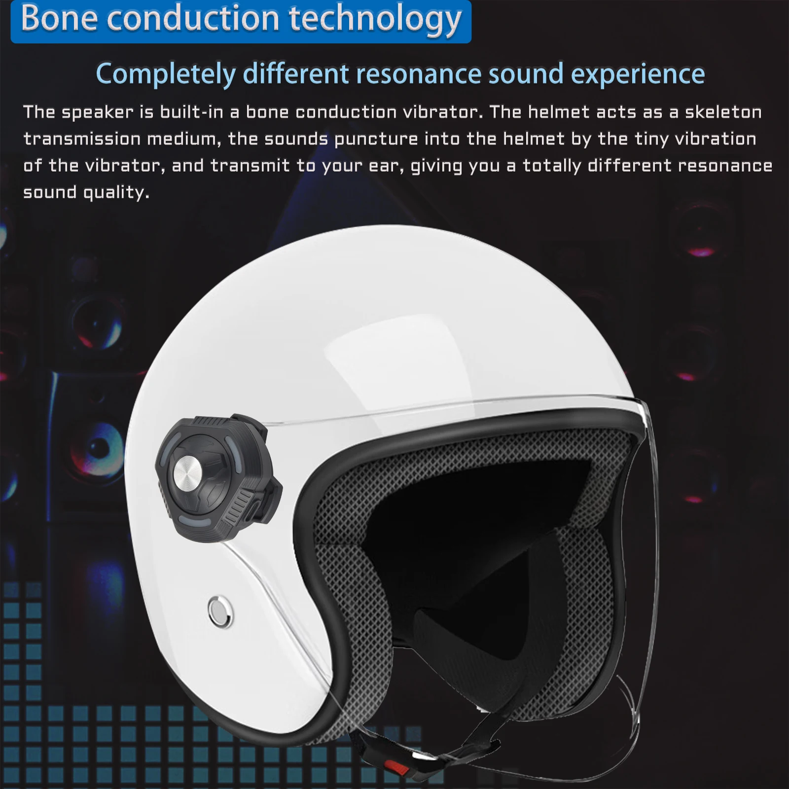 Wireless bone conduction helmet  portable speaker motorcycle helmet headphone waterproof with microphone