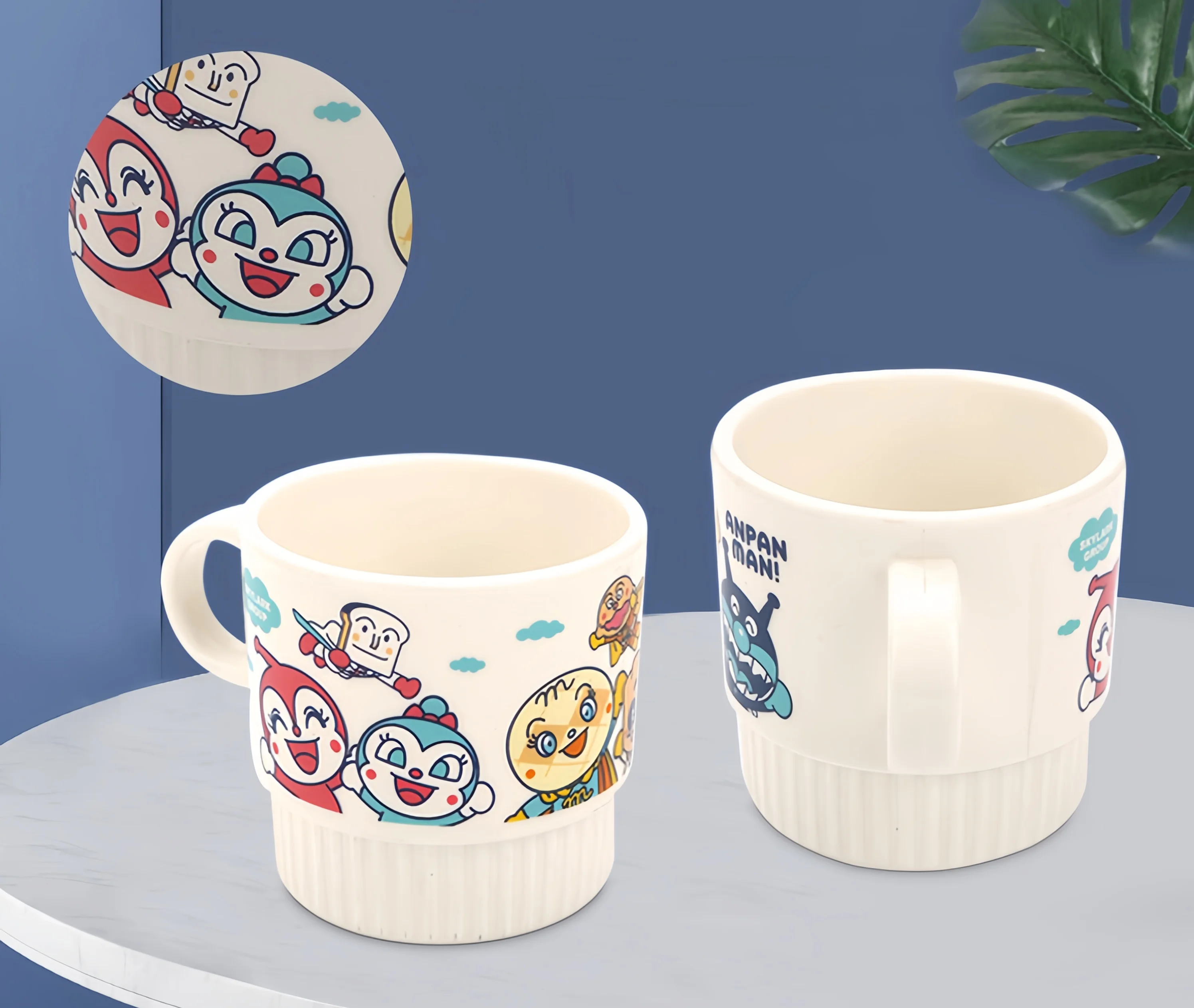 Wholesale BPA-Free Reusable Plastic Coffee Cup Non-Breakable Anime Custom Design Water Cup with Handle for Children and Kids