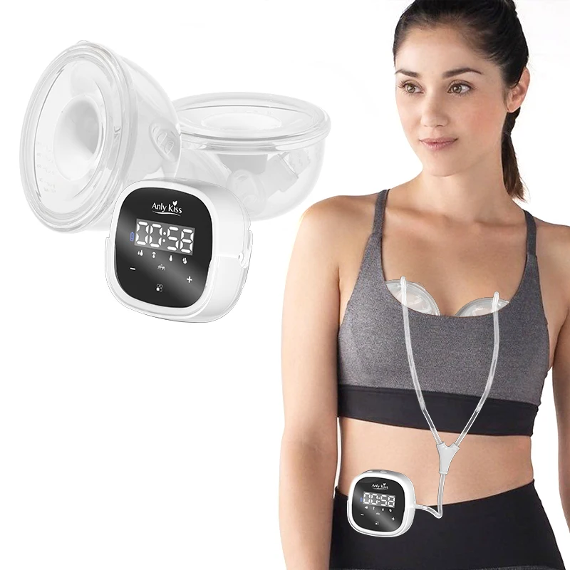 Double Wearable Breast Pump Electric Hands-Free Breast Pumps with 5 Modes & 27 Levels Electric Breastfeeding Pump 24/28MM Flange