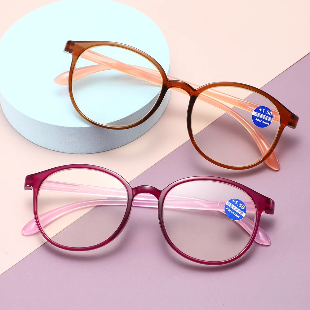 Fashion Quality Big Frame HD Blue Light Blocking Metal Reading Glasses Bulk