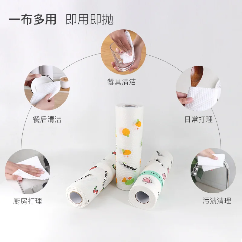 Haiji wholesale cheap Kitchen paper towel kitchen Cleaning disposable Towel roll cleaning wiping rags dish cloth towel