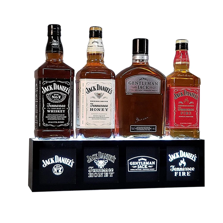 Customized Countertop Lighted Whiskey Display Holder Bottle Glorifier With LED Lights Wine Glorifier Idea for Growing Brands