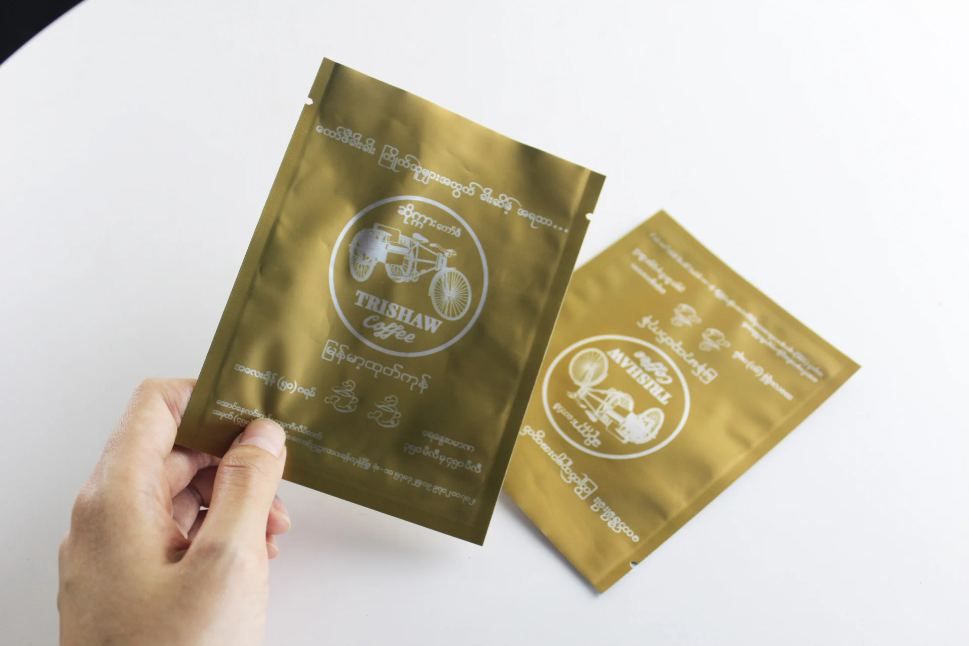 Individually wrapped  aluminum foil printed  matte  mini three side seal packaging bags for  coffee