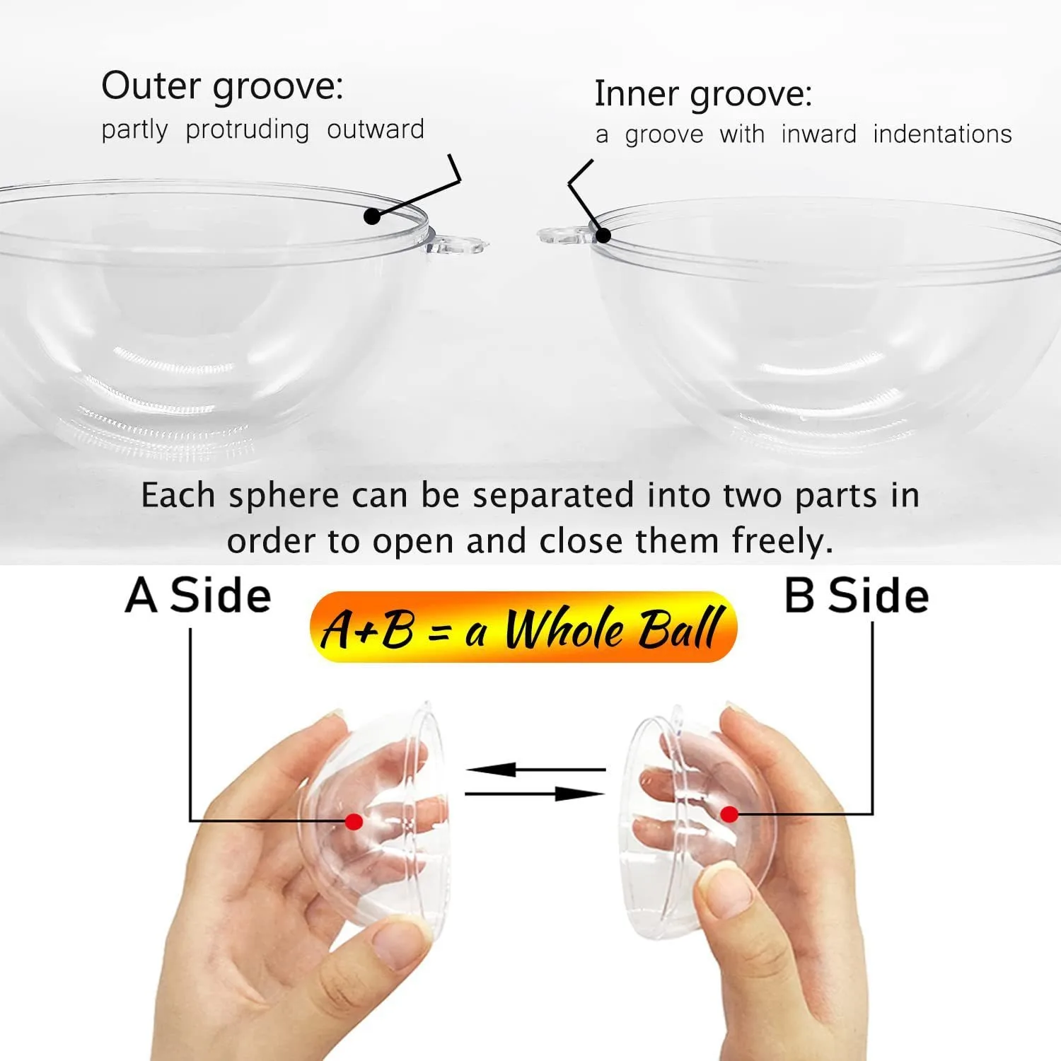 4,5,6,7,8,9,10,12,14,16 20CM Cheap Good Price Round Clear Openable Hollow Transparent PS Acrylic Plastic Christmas Ball