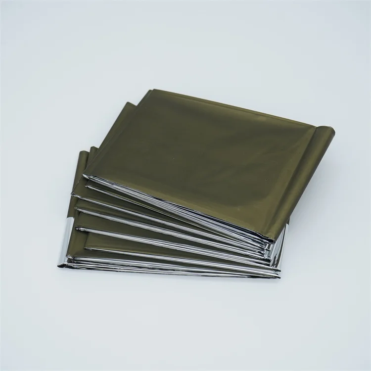 Re-usable Emergency Blankets Folding Emergency blanket Army Green mylar 160x210cm