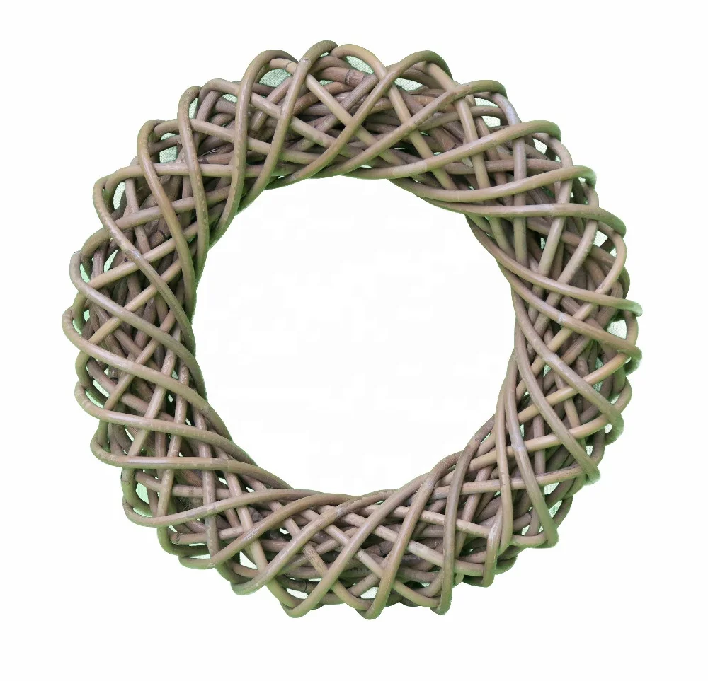 Indonesian high quality natural home furniture and decoration Rattan Grey Wreath For Christmas Decoration