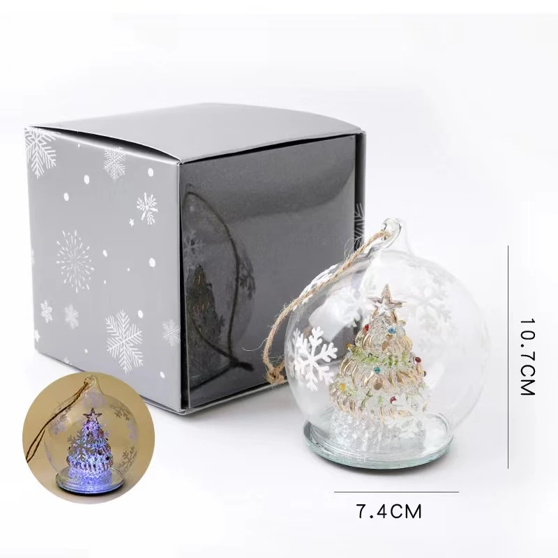 Hot sale product Custom glass christmas hanging decoration ornaments for home