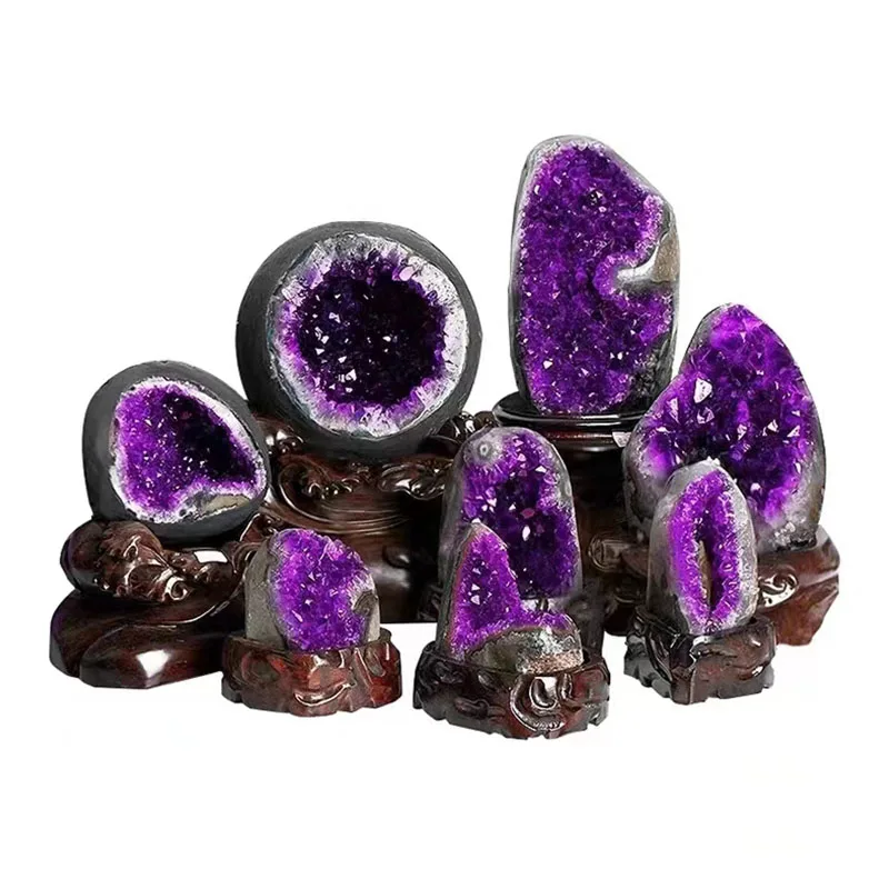 Wholesale Uruguay Natural Crystal Amethyst Cave Cluster Energy Raw Stone Office and Home Decoration