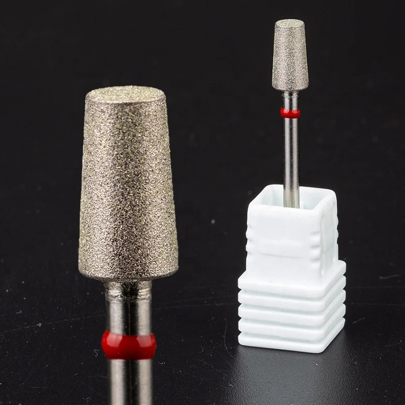 Stock Wholesale Taper Barrel Coarse Medium Fine Manicure Russian Diamond Nail Bit Cuticle Prep in Storage