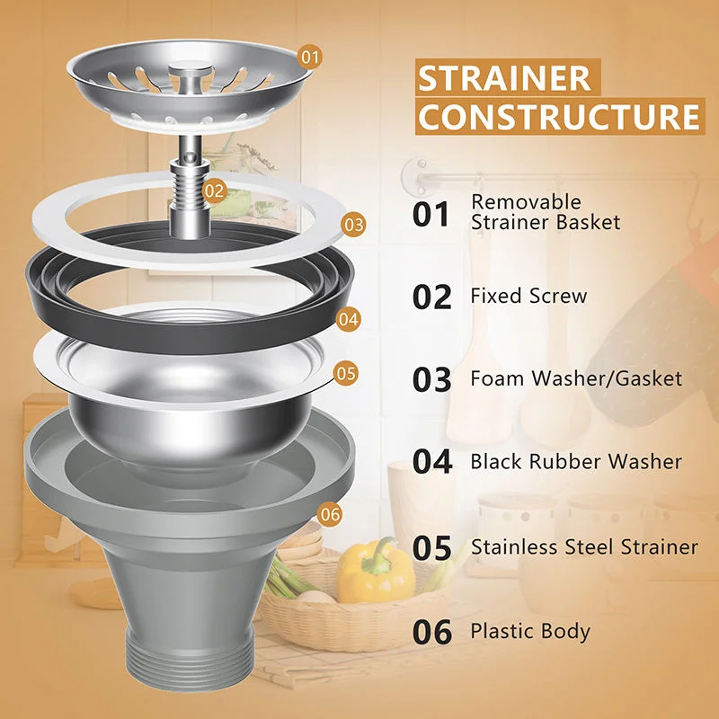 Kitchen Sink Accessories Stainless Steel Filter Baskets Popular American Style Sink Baskets Support Customization