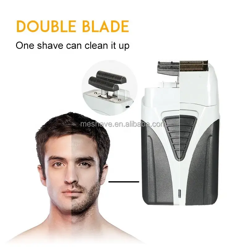 Multi Twin Blade Men Professional Cordless Rechargeable Electric Razor Titanium Foil 4d Shaver USB Cable compatible for Andis