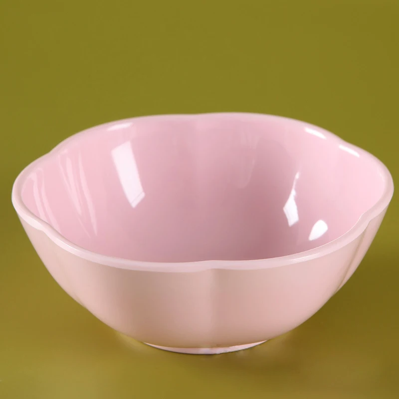 Изготовленные на заказ экологически чистые однотонные меламиновые маленькие чаши в форме цветка для риса и супа