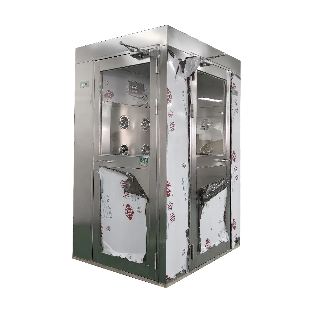 Modular Clean Room corner Air Shower with Air Interlocked System GMP Cleanroom Stainless Steel Air Shower
