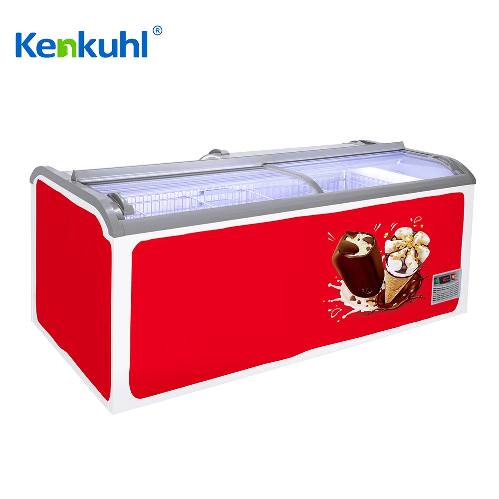 Kenkuhl   commercial island freezer ice cream frozer supermarket show case   integral island chiller