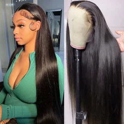 Foxen Raw Virgin 13X6 13X4 Straight Hd Lace Front Wig,100% Human Hair 360 Lace Front Wig,Gluless Brazilian Human Lace Front Wig